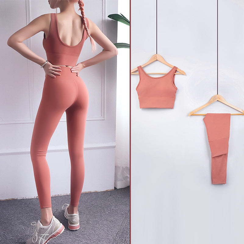 Beautiful Back Yoga Wear Nude Feeling Thin Running Fitness Suit