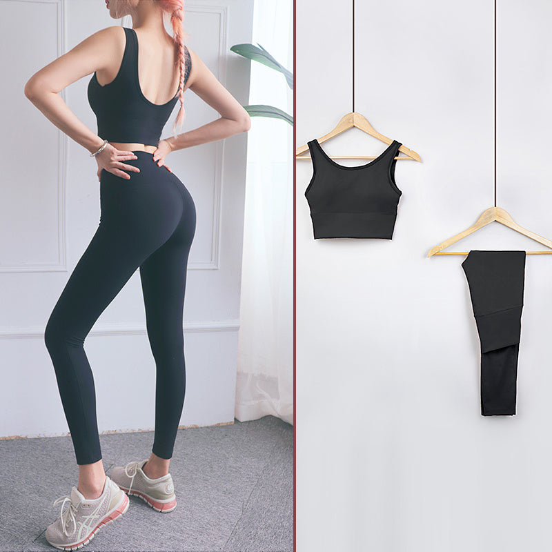 Beautiful Back Yoga Wear Nude Feeling Thin Running Fitness Suit