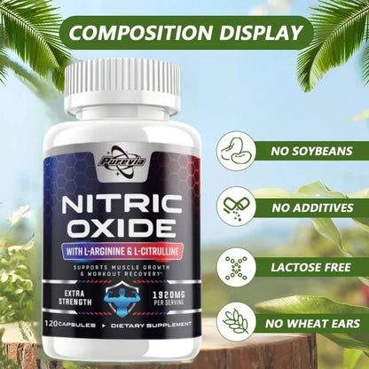 Nitric Oxide Booster Pre-Workout Boosts Muscle, Pump, Energy and Endurance,Performance & Muscle Mass,L-arginine Supplement