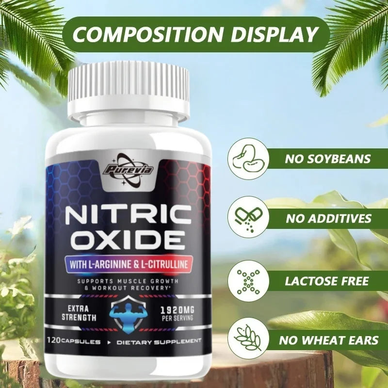 Nitric Oxide Booster Pre-Workout Boosts Muscle, Pump, Energy and Endurance,Performance & Muscle Mass,L-arginine Supplement