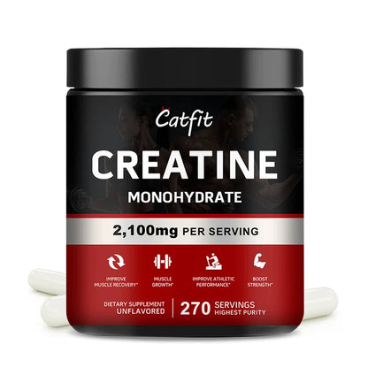 Creatine Monohydrate Capsules Body Building Amid Acid Whey Proteins for Muscle Mass Pre Training Supplement Gym Energy Fitness