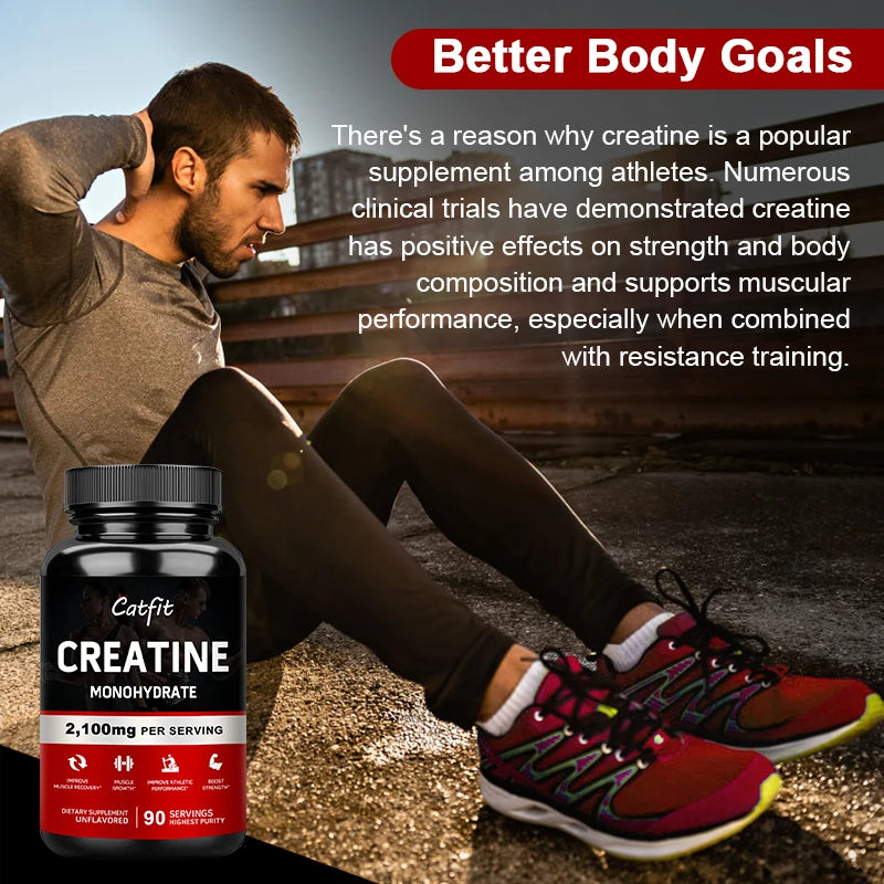 Creatine Monohydrate Capsules Body Building Amid Acid Whey Proteins for Muscle Mass Pre Training Supplement Gym Energy Fitness