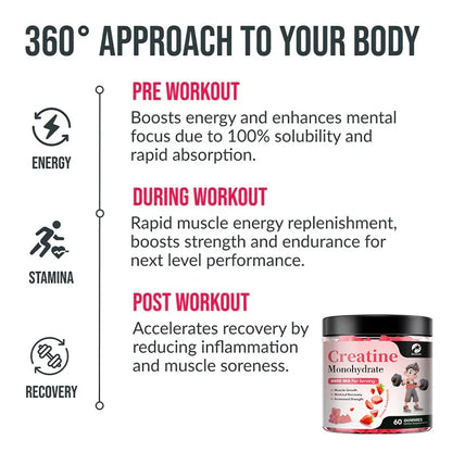 Creatine Gummies Creatine Monohydrate Increases Muscle Gummy Enhance Strength Energy Endurance Improve Endurance  Immunity